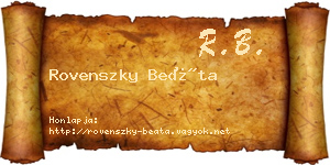 Rovenszky Beáta névjegykártya